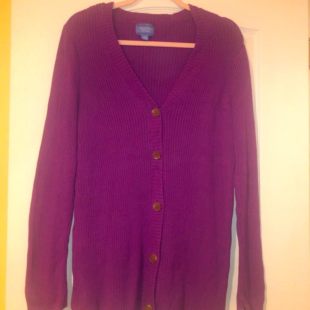 Simply Vera Vera Wang purple cardigan